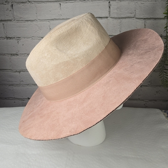 Luminary Suede Two Toned Pink Cowboy Style Hat Womens Nwt - Picture 2 of 9